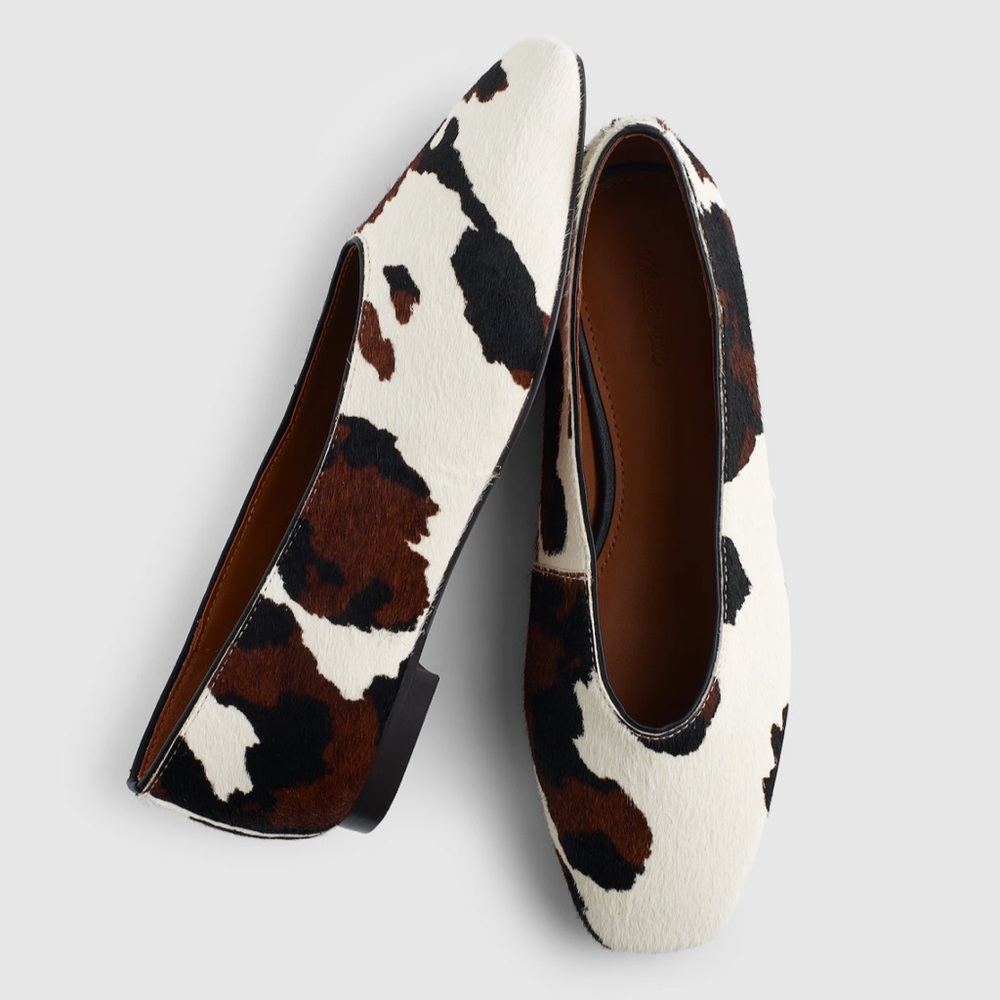 NEW Madewell Cow Print Mylie Ballet Flats
